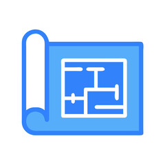 Poster - Architectural blueprint icon on White Background in flat style