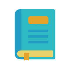 Poster - Flat design blue book with orange bookmark illustration
