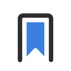 Poster - Blue bookmark icon with gray frame on White Background