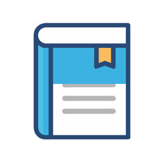 Poster - Stylized book illustration with bookmark and text lines