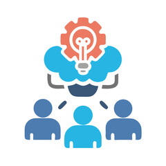 Poster - Creative teamwork and brainstorming lightbulb concept for business idea
