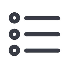 Poster - Dark gray list icon on a White Background
