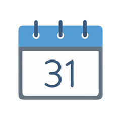 Poster - Calendar icon displaying the thirty first date graphic