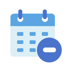 Poster - Flat design calendar icon with remove or minus sign