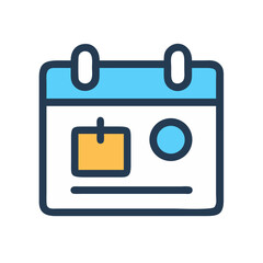 Poster - Simple calendar icon illustration, planning and schedule concept