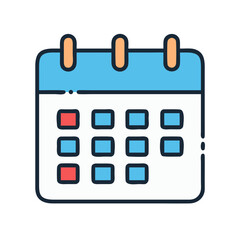 Poster - Stylized calendar icon with appointment reminders on White backdrop