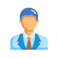 Poster - Flat design icon of a businessman on White Background