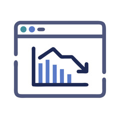 Poster - Decreasing bar graph inside a website window interface