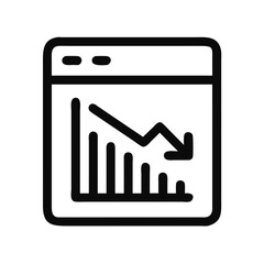 Poster - Falling financial chart in browser window with downward trend