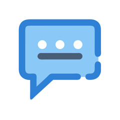 Poster - Blue speech bubble with dots and line symbol