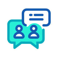 Poster - Modern icon illustration of online communication between two people