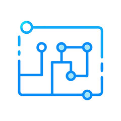 Poster - abstract blue circuit board diagram against dark background