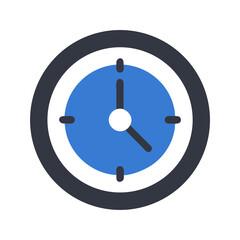 Poster - Minimalist clock icon indicating the time is approximately 4:00