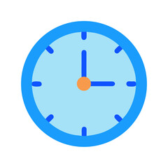 Poster - Stylized vector clock showing the time isolated on White