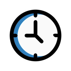 Poster - Clock icon with blue border on dark background