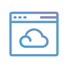 Poster - Cloud computing in a web browser window graphic icon
