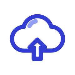 Poster - Blue cloud with upward arrow on a White Background