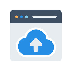 Poster - Simple cloud upload icon inside a window illustration