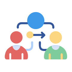 Poster - Illustrative image of communication and collaboration between two people