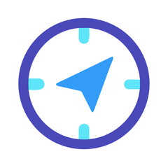 Poster - Blue navigation pointer within a circular purple frame