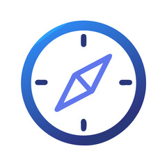 Poster - Simple blue compass icon for navigation and exploration