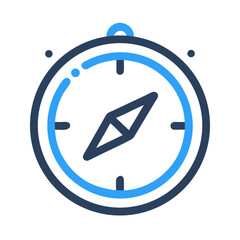 Poster - Minimalist compass icon on White Background for travel