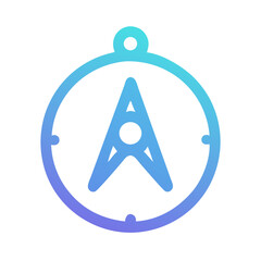 Poster - Modern compass icon with gradient on a White Background