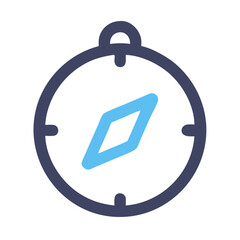 Poster - Minimalist Compass Icon Navigational Tool on a White Background