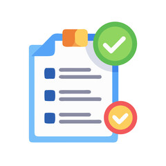 Poster - Completed checklist document with checkmarks signifying approval process finished