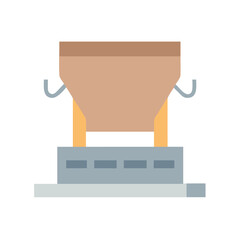 Poster - Minimalist machine illustration on White Background with geometric shapes