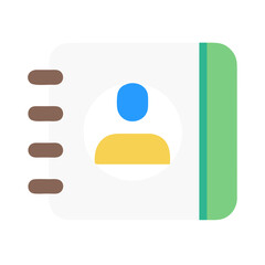 Poster - Contact book icon depicting user in flat design style