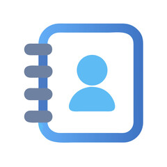 Poster - Flat illustration of an address book with person icon