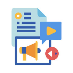 Poster - Digital marketing content promotion strategy via multiple channels concept