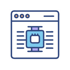 Poster - Website with Central Processor Unit Icon on White Background