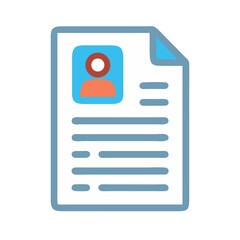 Poster - Simple cartoon Resume design with profile photo on top