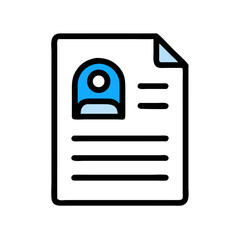 Poster - flat graphic icon of file with person placeholder photo