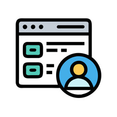 Poster - User profile management on website interface with account icon