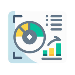 Poster - infographic pie chart and bar graph representing business data