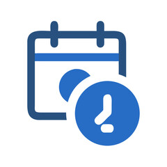 Poster - Blue calendar and clock icon for scheduling reminders