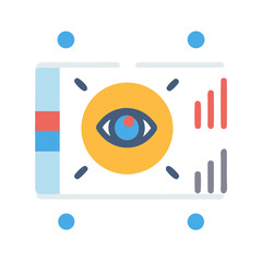 Poster - Data visualization eye icon on futuristic black screen display