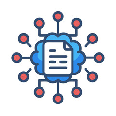 Poster - Data connection concept illustration with central document and nodes