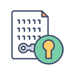 Poster - Secured document icon represents data protection and encryption