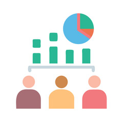 Poster - team performance with statistics shown in colorful flat design