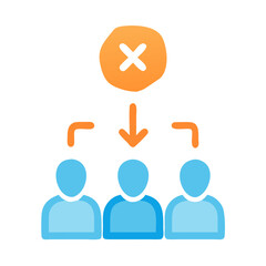 Poster - Declined idea affecting team members, visualized in flat design