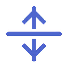 Poster - Blue arrows pointing up and down with horizontal line