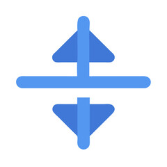 Poster - Blue abstract arrow figure on the White Background icon