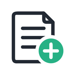 Poster - Add new document icon concept with file and plus