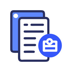 Poster - flat design icon of documents with attachment symbol