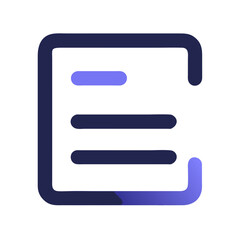 Poster - Minimalist document icon with abstract content on White backdrop