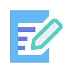 Poster - edit document flat icon vector design blue and teal